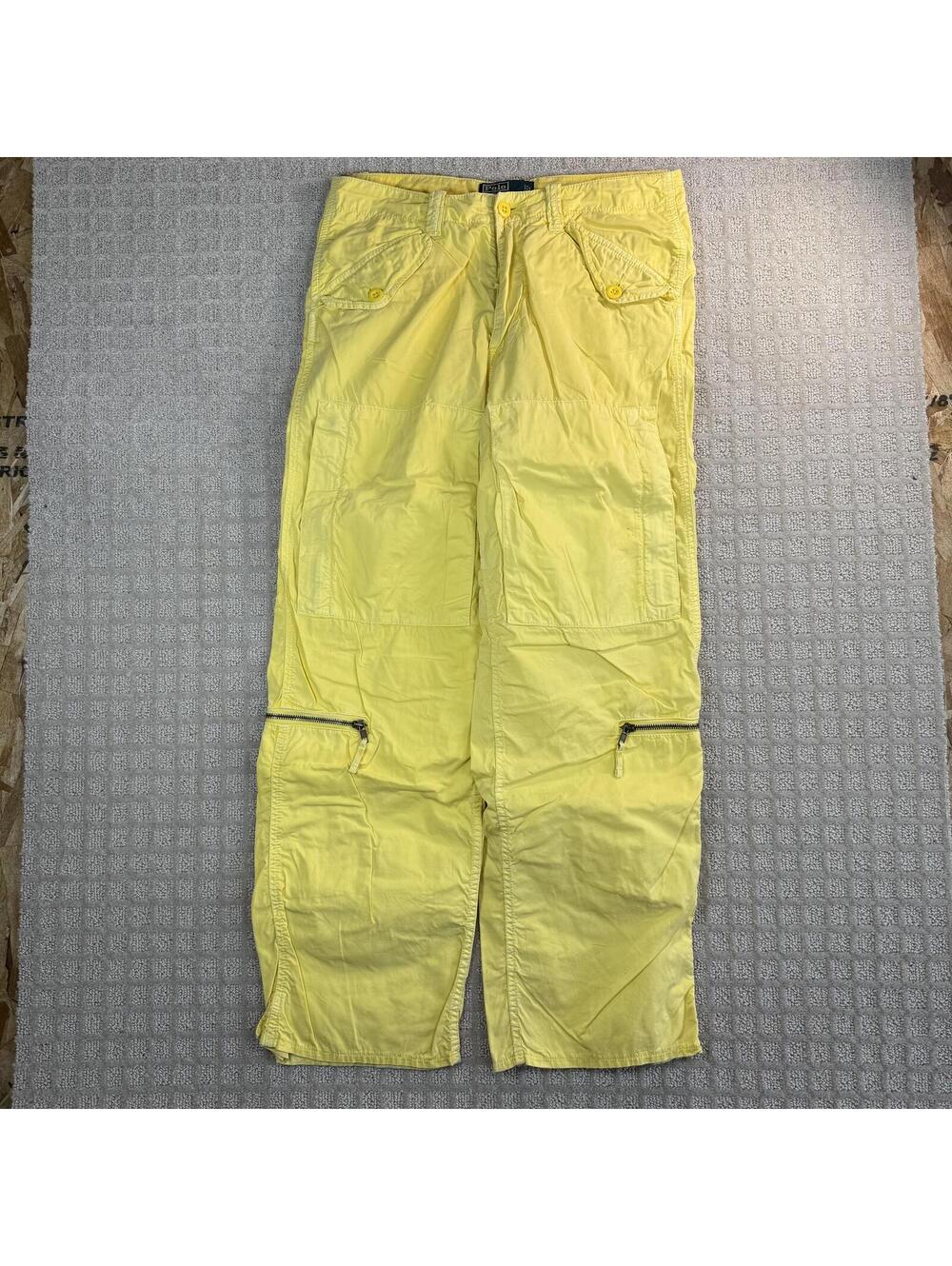 vintage polo ralph lauren yellow cargo pants 32